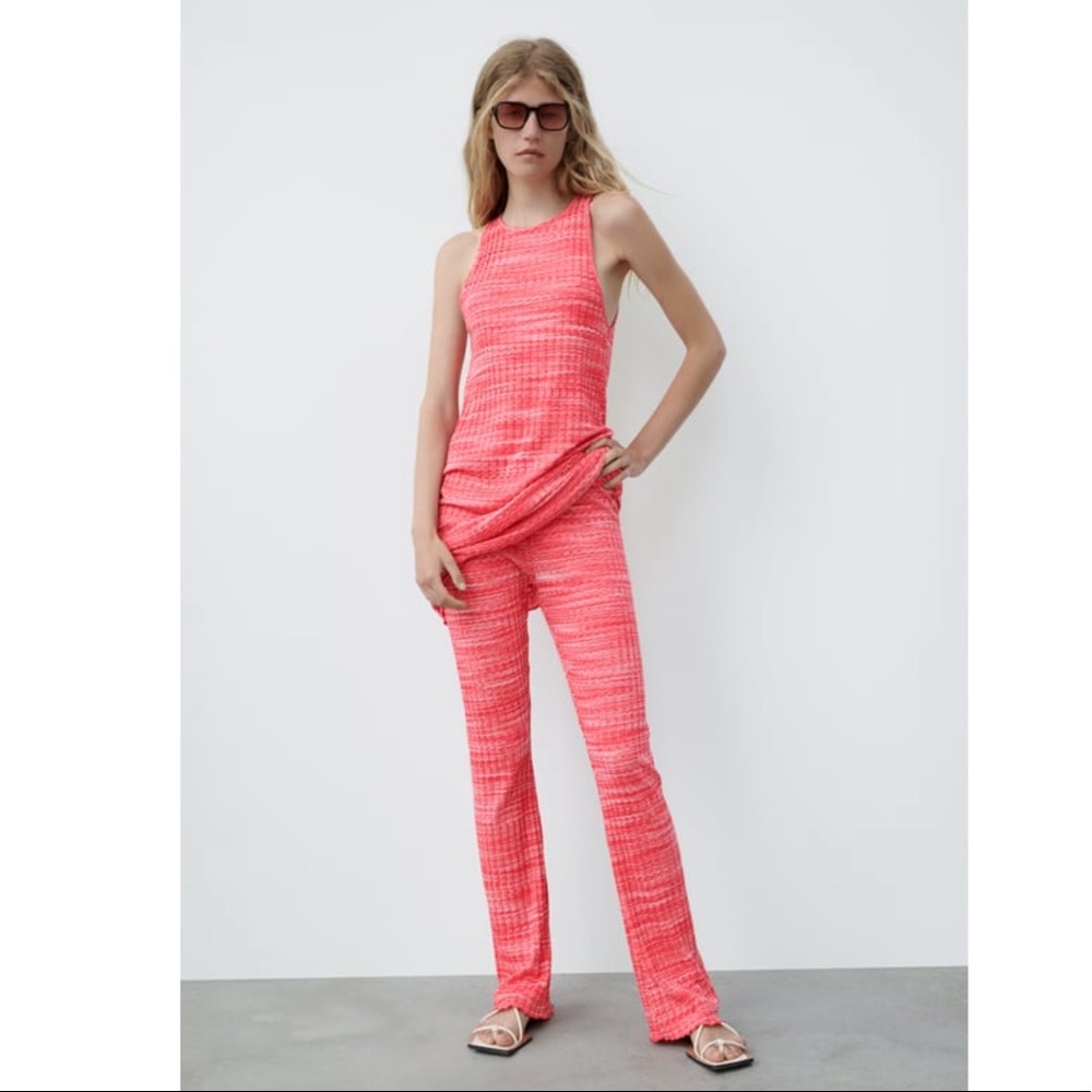 Zara Flared Ribbed Pants - Picture 2 of 11